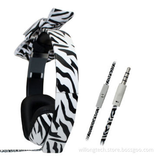 Decorated Headphones with Bowknot, for Girls